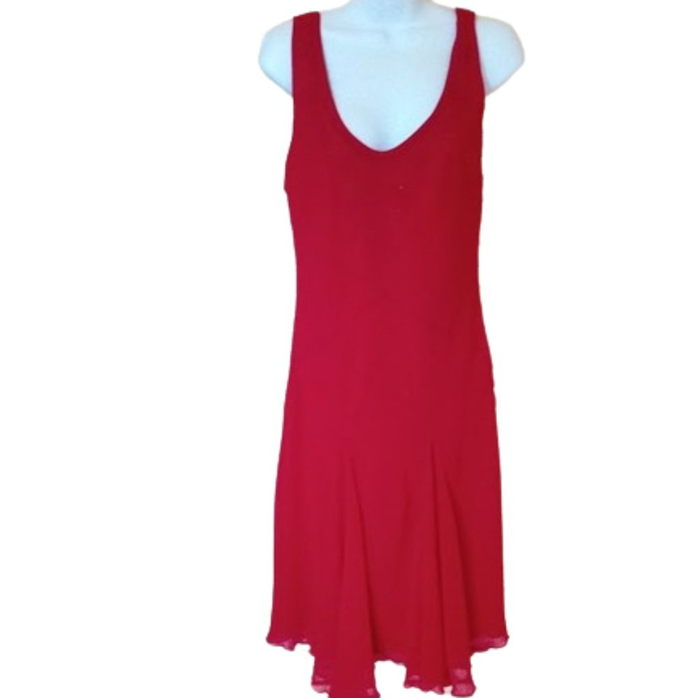 Red Sleevleless Party Dress Fits Size Large